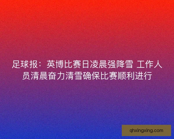 足球报：英博比赛日凌晨强降雪 工作人员清晨奋力清雪确保比赛顺利进行